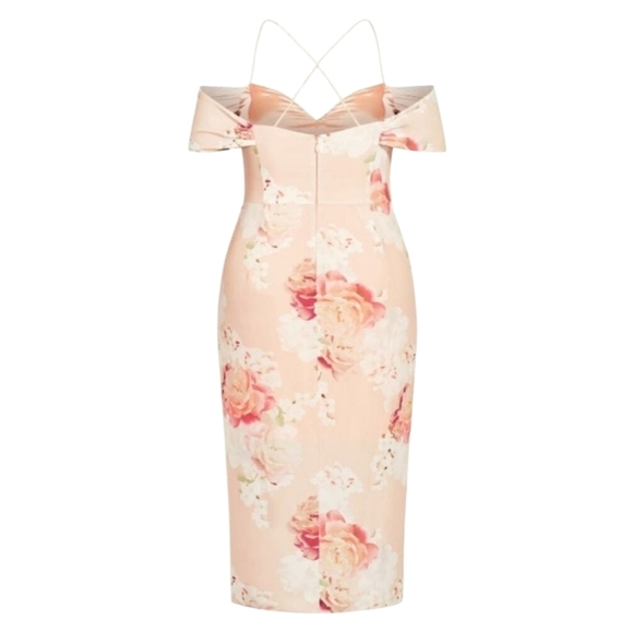 City Chic Powder‎ Floral mauve Maxi Dres plus size XL 22 new!! - Picture 2 of 13